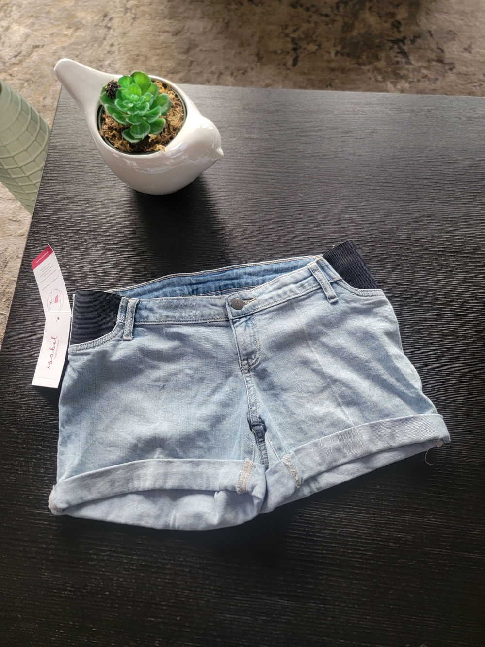 Isabel  Maternity Shorts Womens  Light blue Wash Denim Low Rise Size 2 & 4